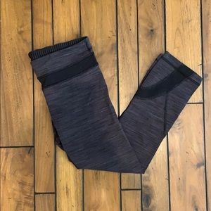 Lululemon Capri leggings- black and grey stripes